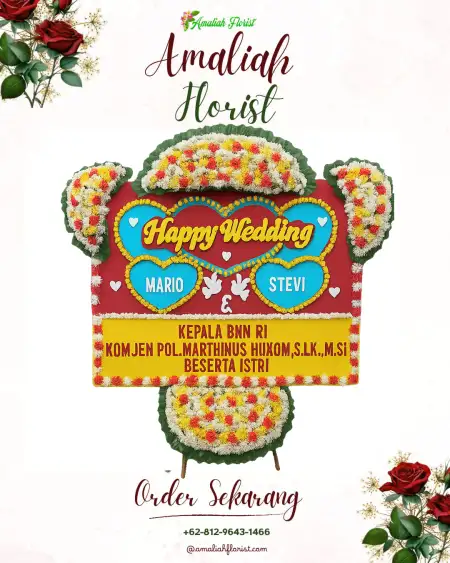 Papan Bunga Pernikahan Wisnu